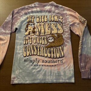 Simply Southern Collection - Tie Dye Long Sleeve TShirt - Sloth